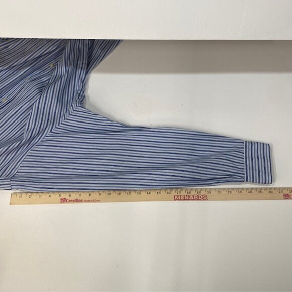 Polo Ralph Lauren Blue Striped Long Sleeve Button Up Cotton Casual Shirt XL - Picture 10 of 11